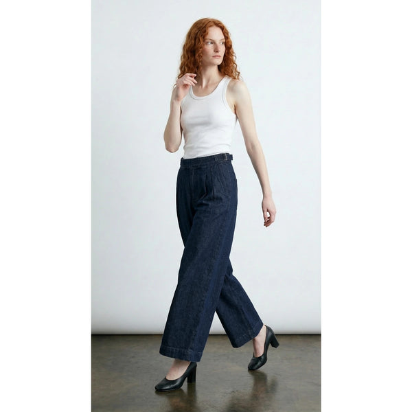 Rinse Wash Pleated Cropped Wide Leg Jeans | Montivo Pakistan
