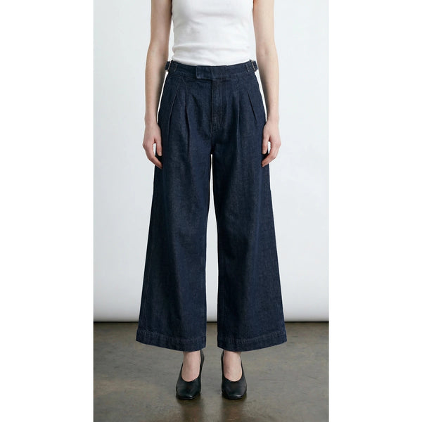 Rinse Wash Pleated Cropped Wide Leg Jeans | Montivo Pakistan
