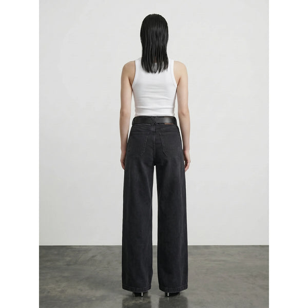Black Washed Wide Leg Jeans | Montivo Pakistan