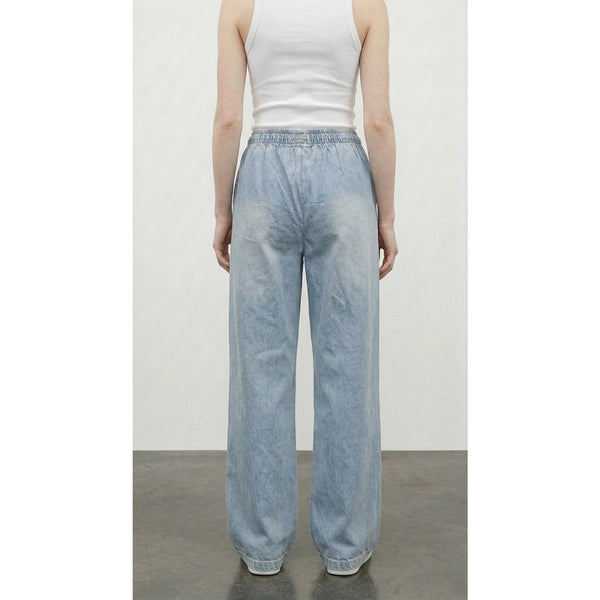 Light Blue Wide Leg Denim Trousers | Montivo Pakistan