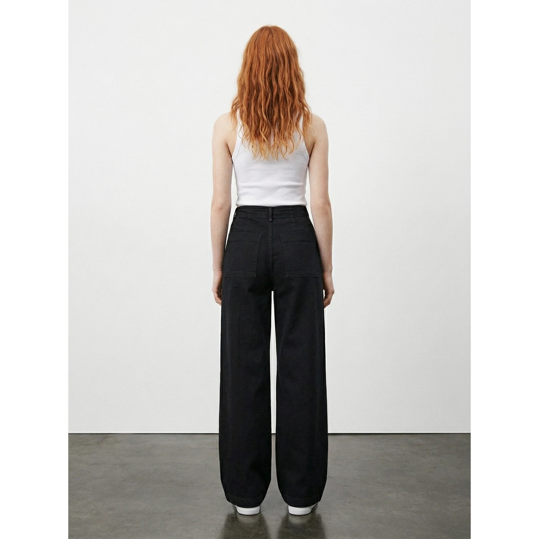 Black Wide Leg Front Seam Jeans | Montivo Pakistan