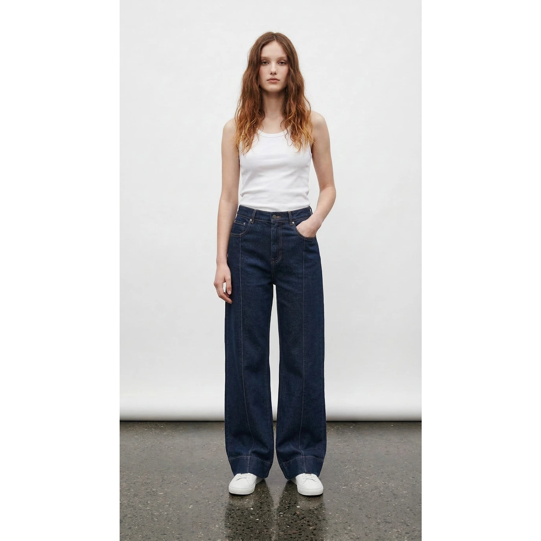 Dark Blue Straight Flared Jeans | Montivo Pakistan