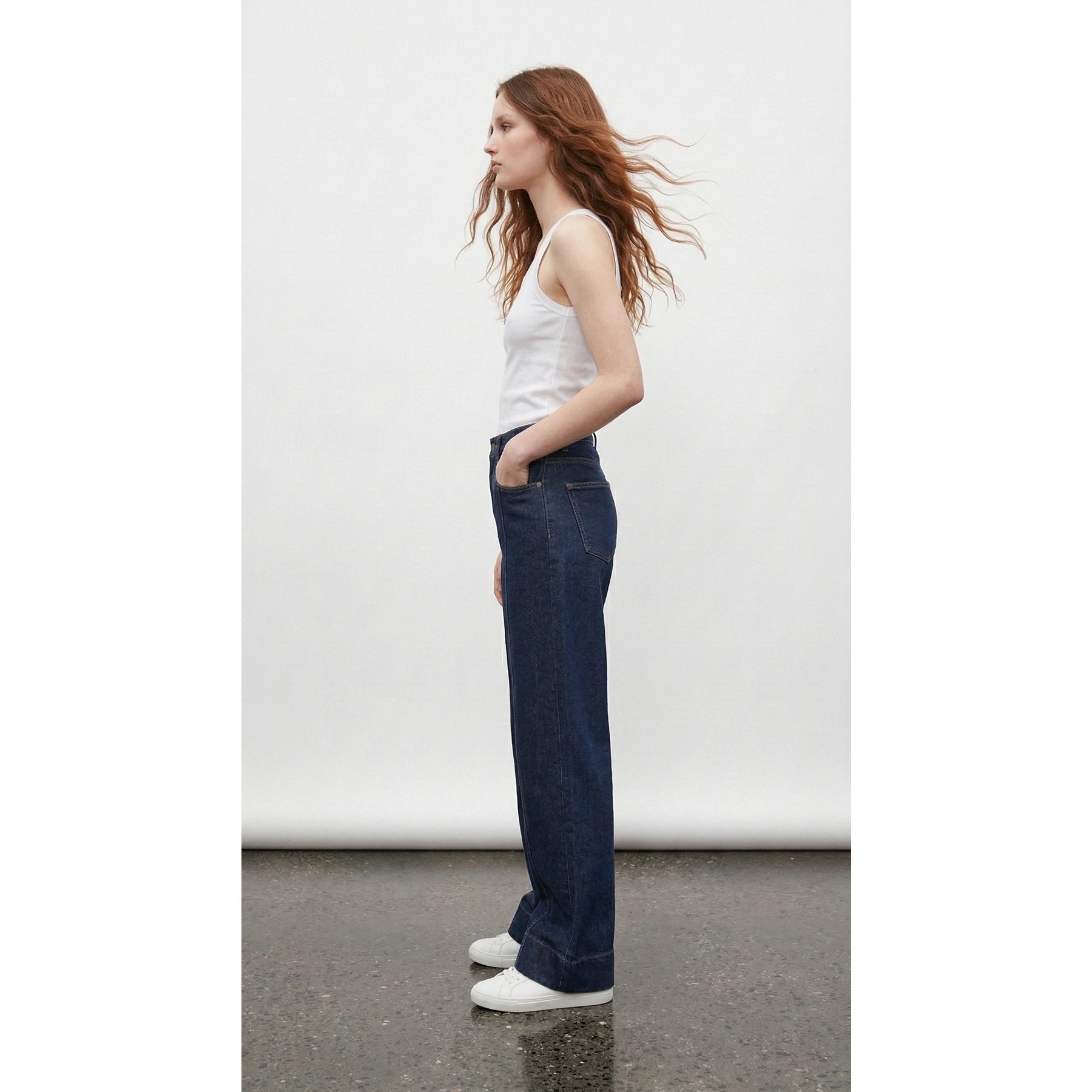 Dark Blue Straight Flared Jeans | Montivo Pakistan