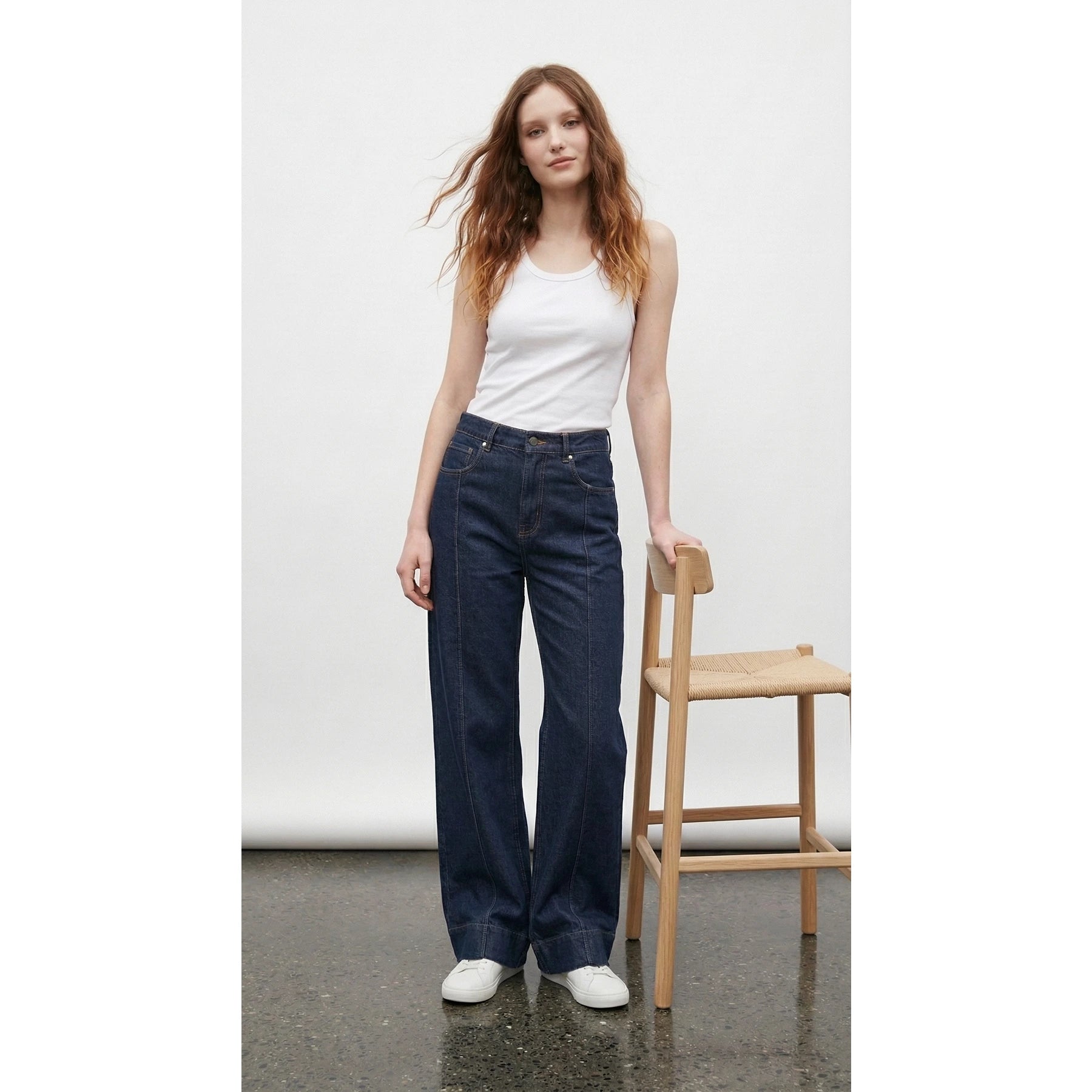 Dark Blue Straight Flared Jeans | Montivo Pakistan