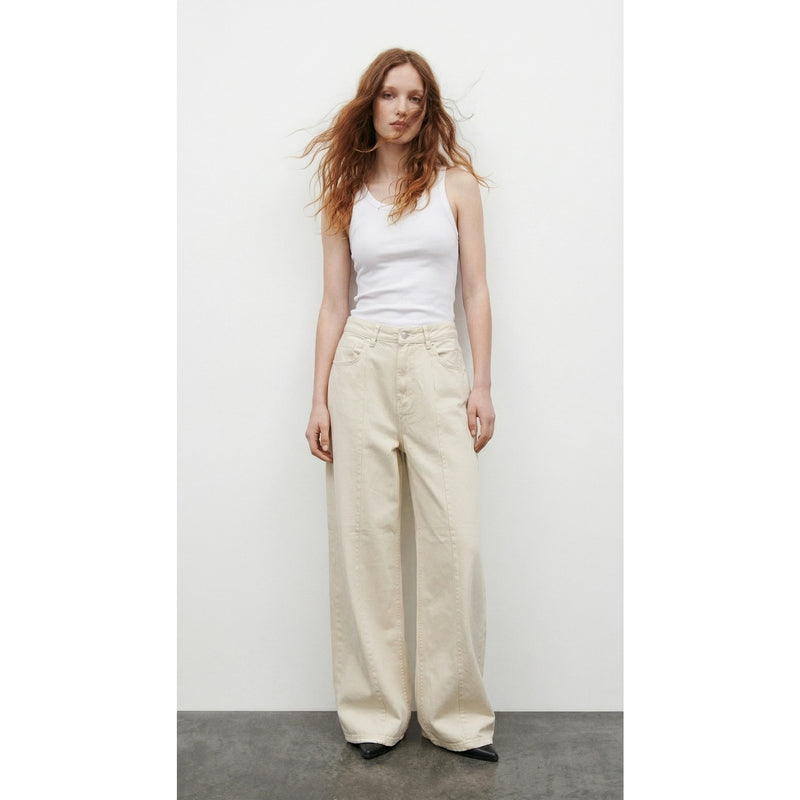 Cream Straight Baggy Jeans | Montivo Pakistan