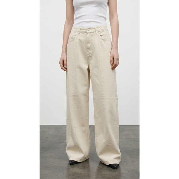 Cream Straight Baggy Jeans | Montivo Pakistan