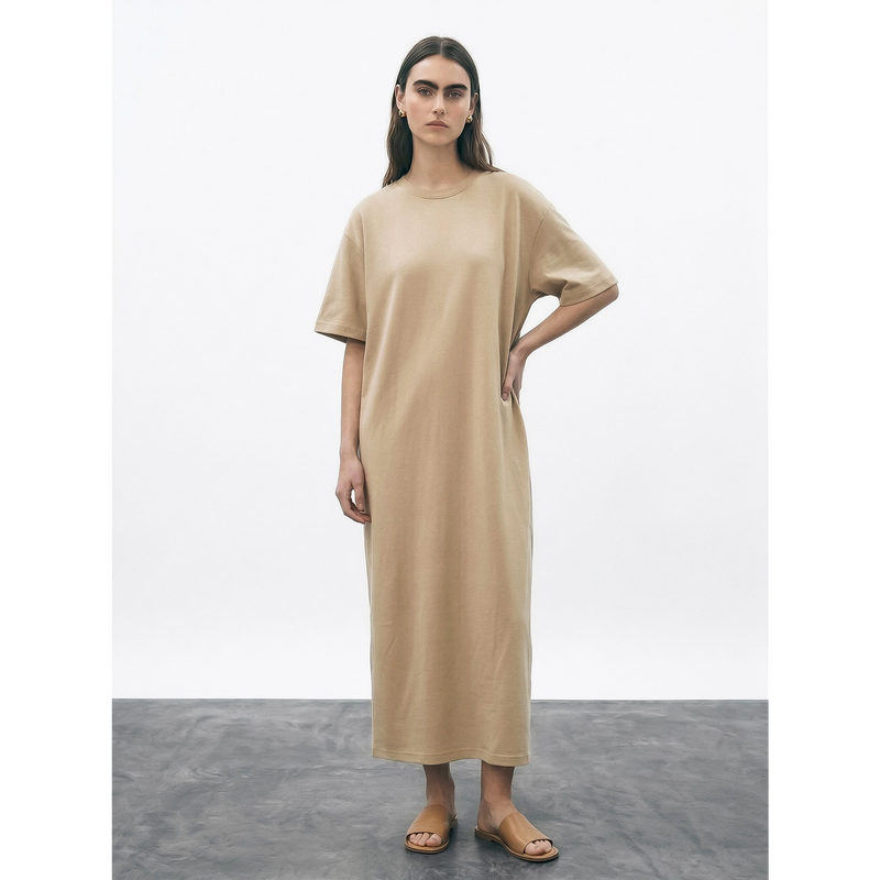 Wheat Oversized Maxi Dress | Montivo Pakistan