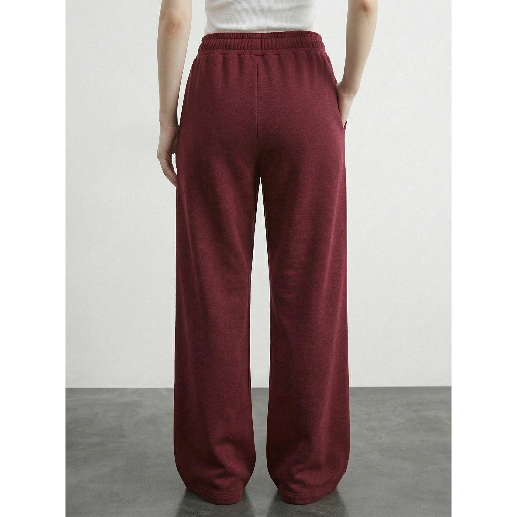 Burgundy Front Seam Wide Leg Trousers | Montivo Pakistan