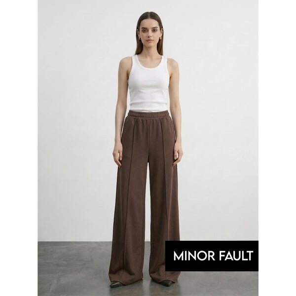 (Minor Fault) Brown Front Seam Wide Leg Trousers | Montivo Pakistan