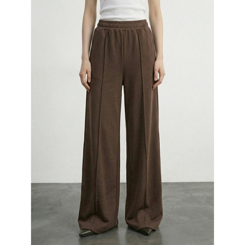 Brown Front Seam Wide Leg Trousers | Montivo Pakistan