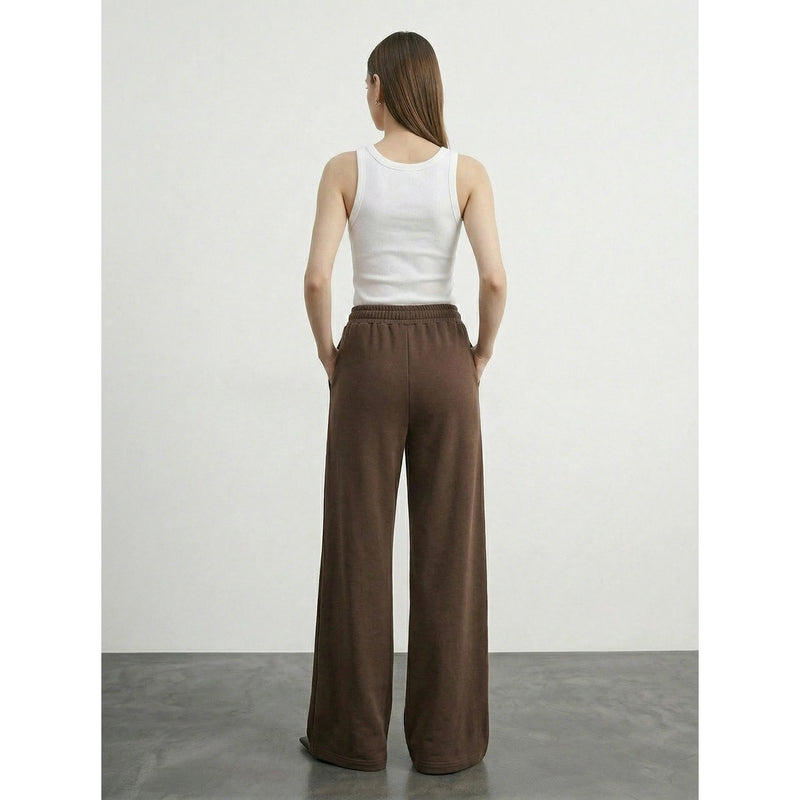 Brown Front Seam Wide Leg Trousers | Montivo Pakistan