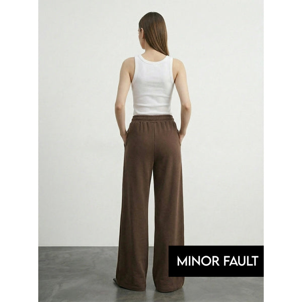 (Minor Fault) Brown Front Seam Wide Leg Trousers | Montivo Pakistan
