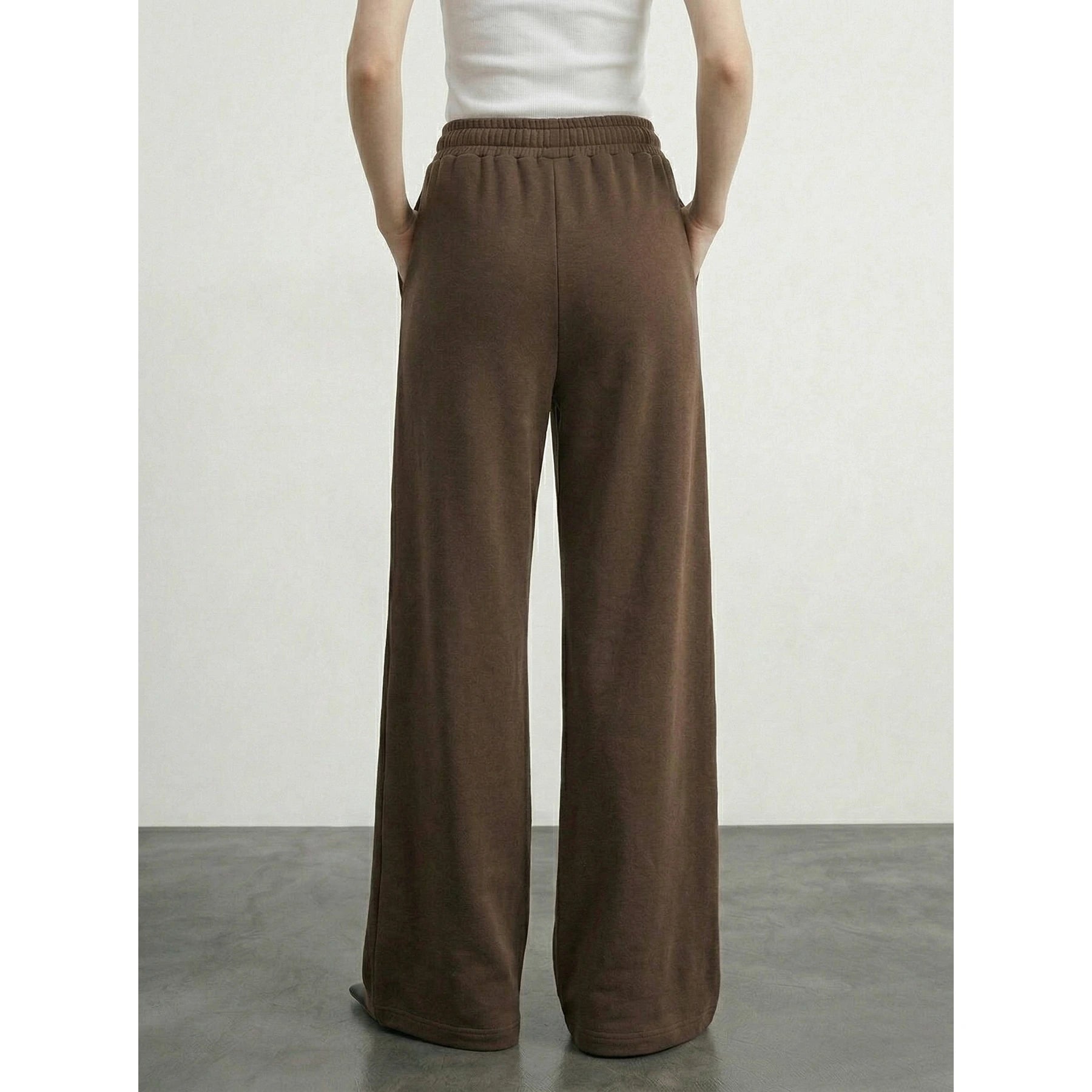 Brown Front Seam Wide Leg Trousers | Montivo Pakistan