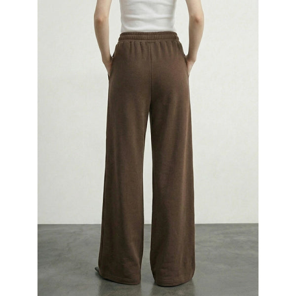 Brown Front Seam Wide Leg Trousers | Montivo Pakistan