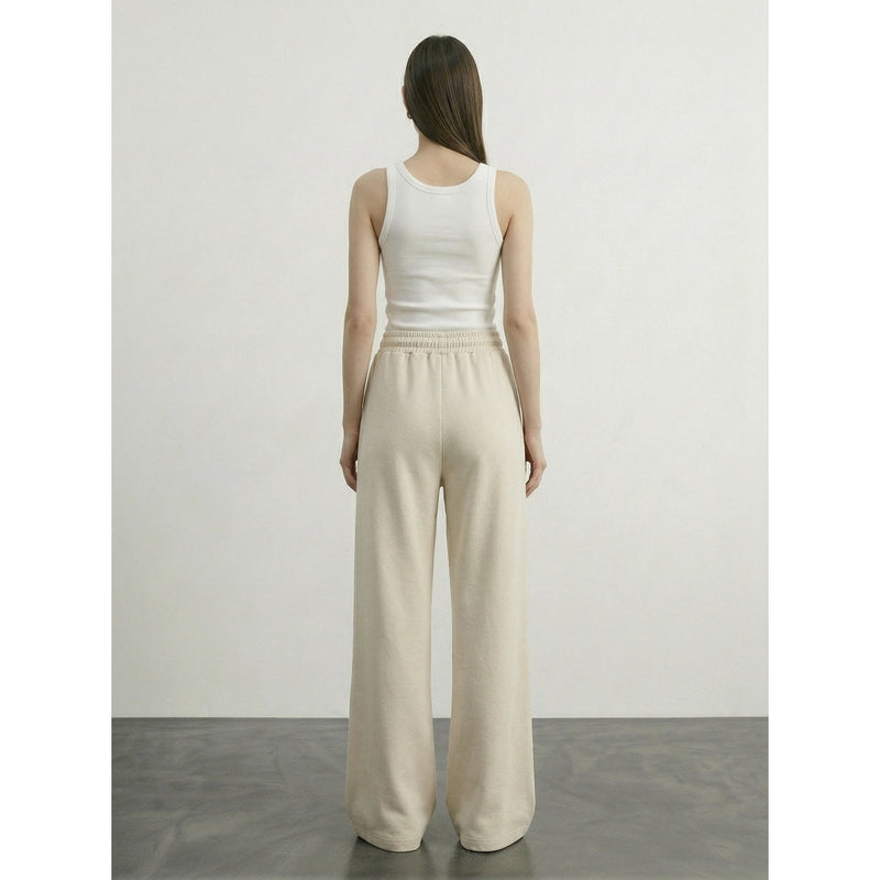 Beige Front Seam Wide Leg Trousers | Montivo Pakistan
