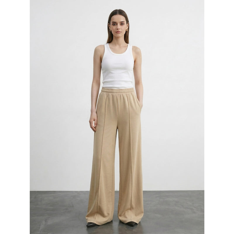 Wheat Front Seam Wide Leg Trousers | Montivo Pakistan