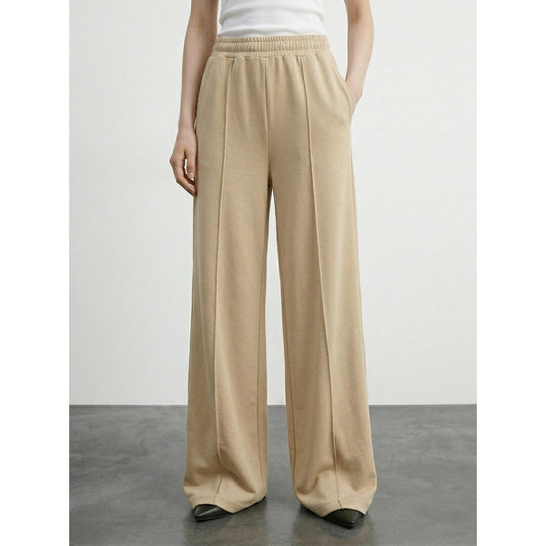 Wheat Front Seam Wide Leg Trousers | Montivo Pakistan