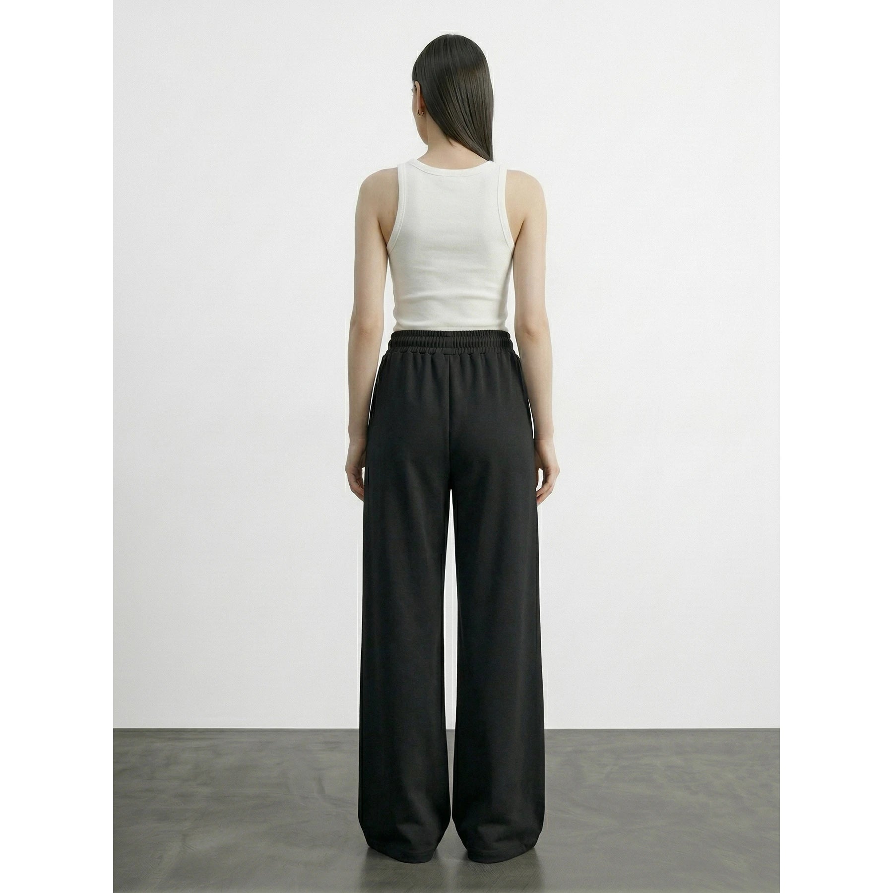 Black Front Seam Wide Leg Trousers | Montivo Pakistan