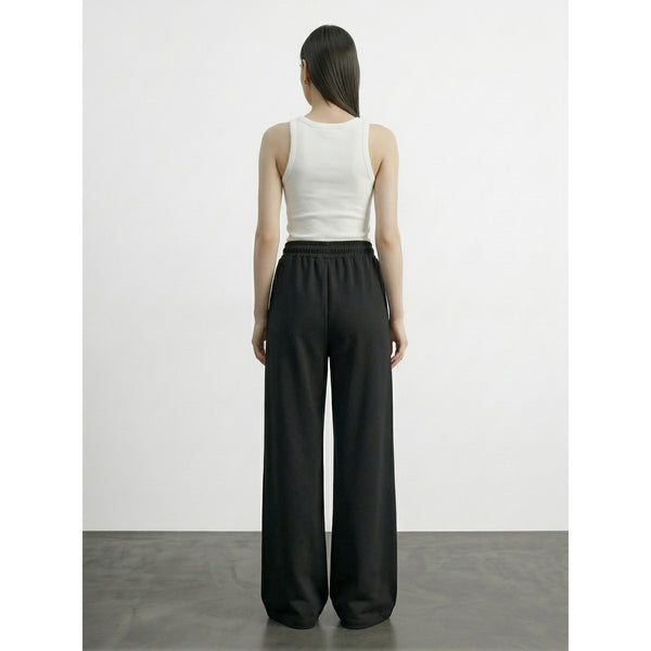 Black Front Seam Wide Leg Trousers | Montivo Pakistan