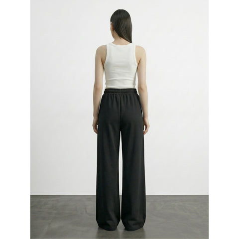 Black Front Seam Wide Leg Trousers | Montivo Pakistan