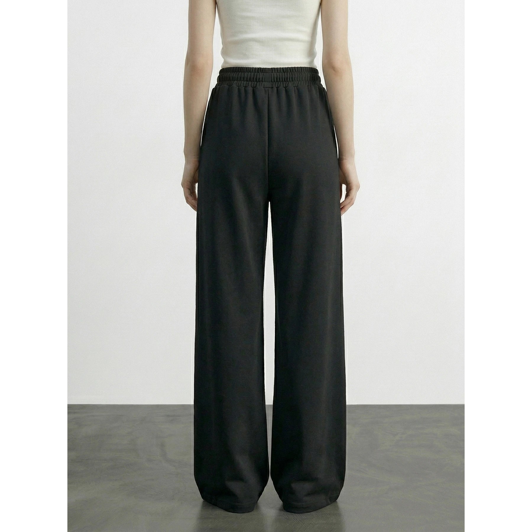 Black Front Seam Wide Leg Trousers | Montivo Pakistan