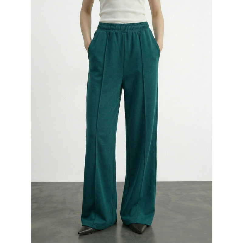 Teal Front Seam Wide Leg Trousers | Montivo Pakistan