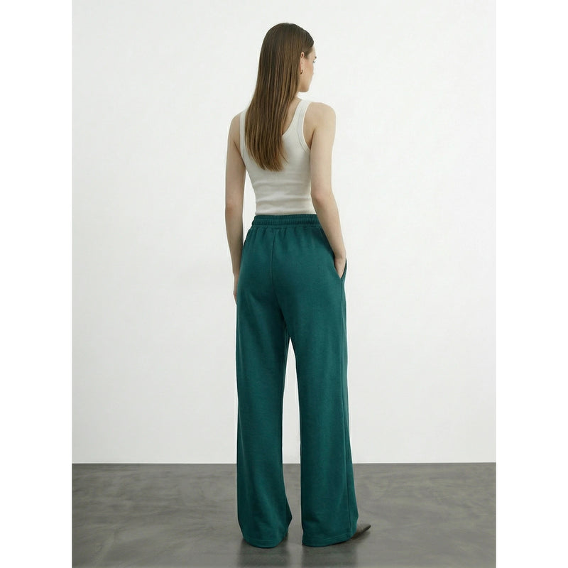 Teal Front Seam Wide Leg Trousers | Montivo Pakistan