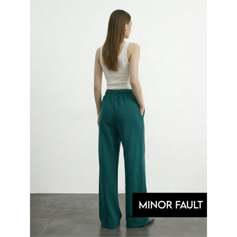 (Minor Fault) Teal Front Seam Wide Leg Trousers | Montivo Pakistan