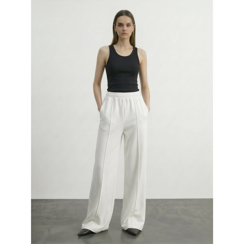 Off-White Front Seam Wide Leg Trousers | Montivo Pakistan