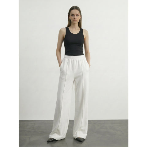 Off-White Front Seam Wide Leg Trousers | Montivo Pakistan
