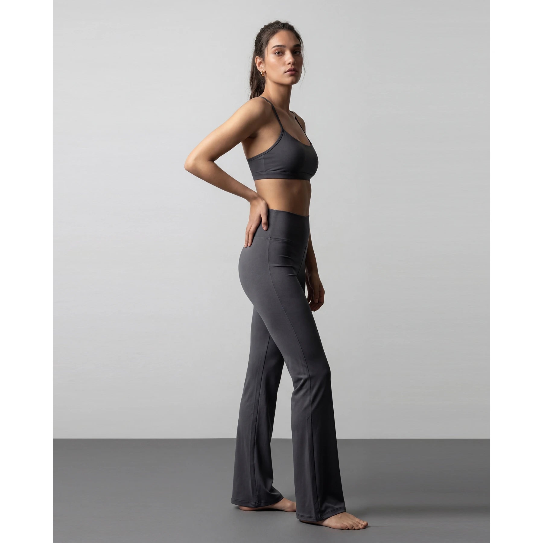Grey Flared Yoga Pants | Montivo Pakistan