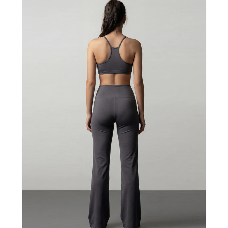 Grey Flared Yoga Pants | Montivo Pakistan