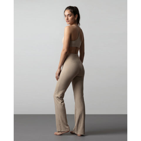 Beige Flared Yoga Pants | Montivo Pakistan