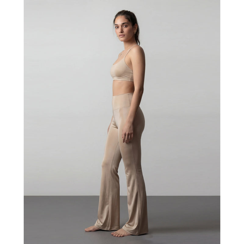 Beige Flared Yoga Pants | Montivo Pakistan