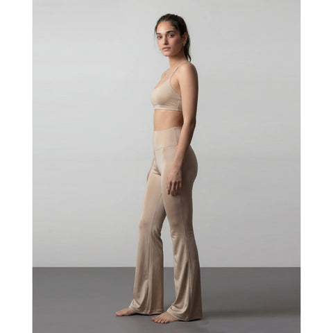 Beige Flared Yoga Pants | Montivo Pakistan