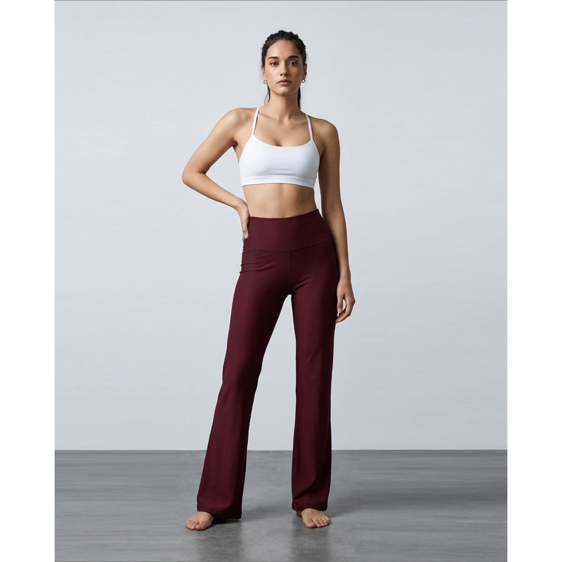 Burgundy Flared Yoga Pants | Montivo Pakistan