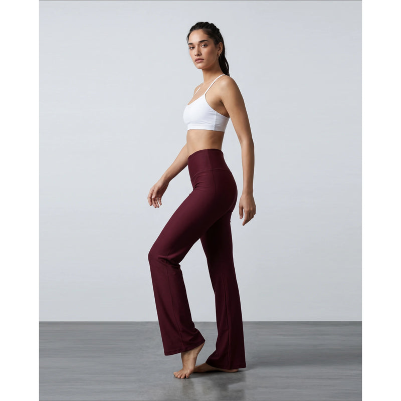 Burgundy Flared Yoga Pants | Montivo Pakistan