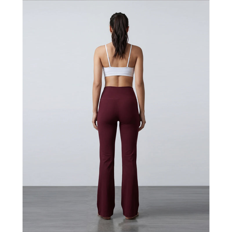Burgundy Flared Yoga Pants | Montivo Pakistan