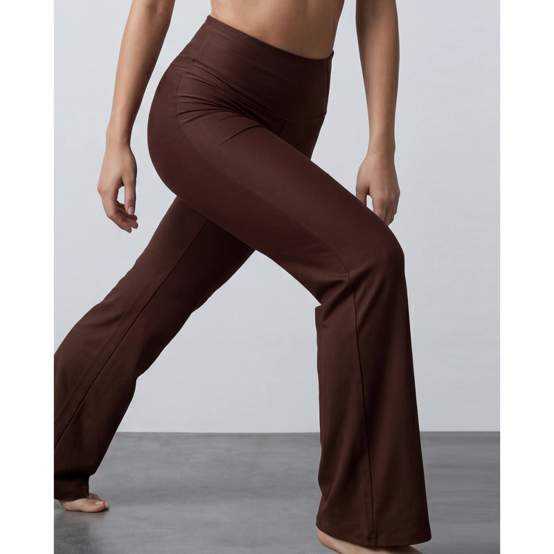Brown Flared Yoga Pants | Montivo Pakistan