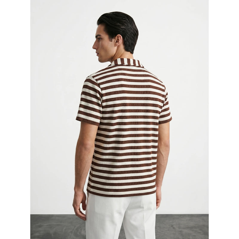 Brown Stripes Cuban Shirt | Montivo Pakistan