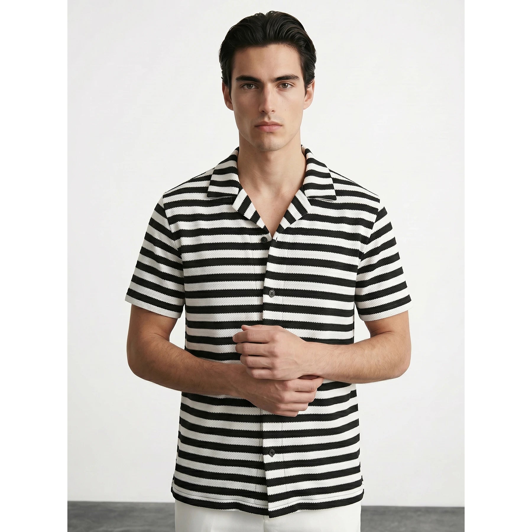 Black Stripes Cuban Shirt | Montivo Pakistan