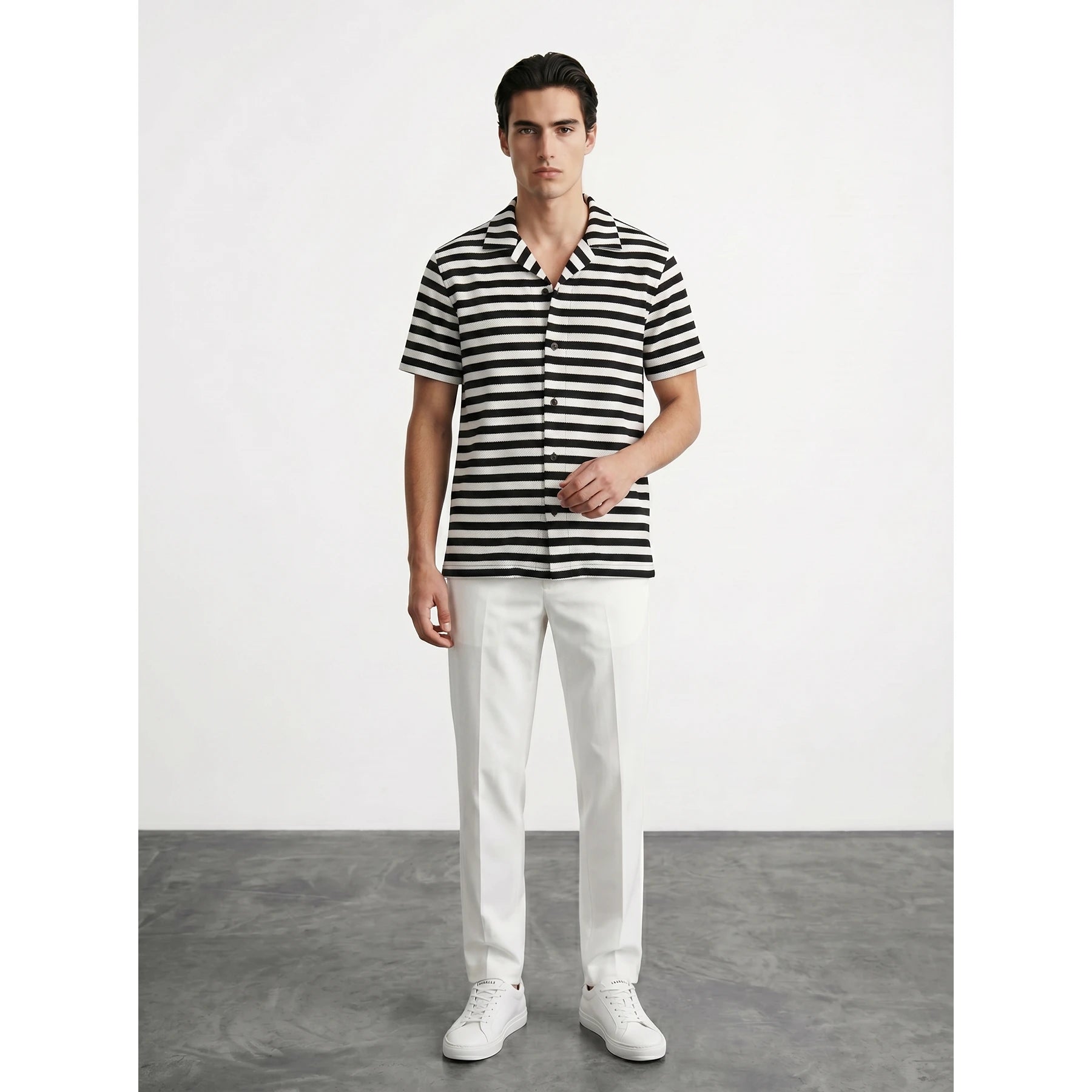 Black Stripes Cuban Shirt | Montivo Pakistan