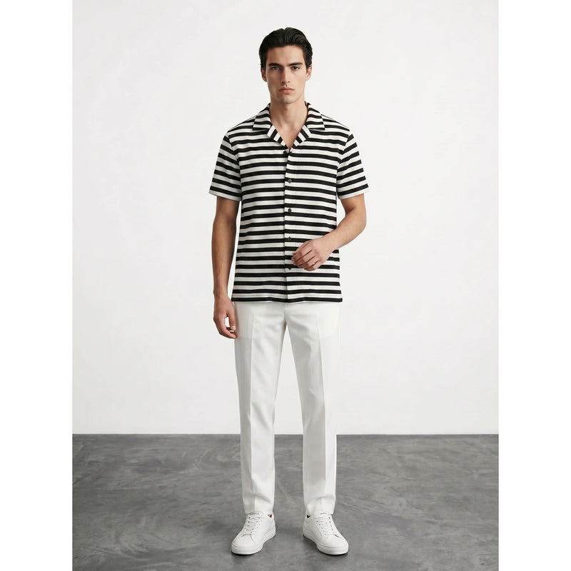 Black Stripes Cuban Shirt | Montivo Pakistan