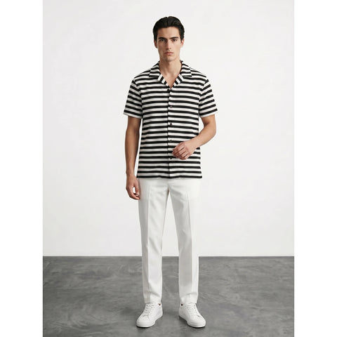 Black Stripes Cuban Shirt | Montivo Pakistan