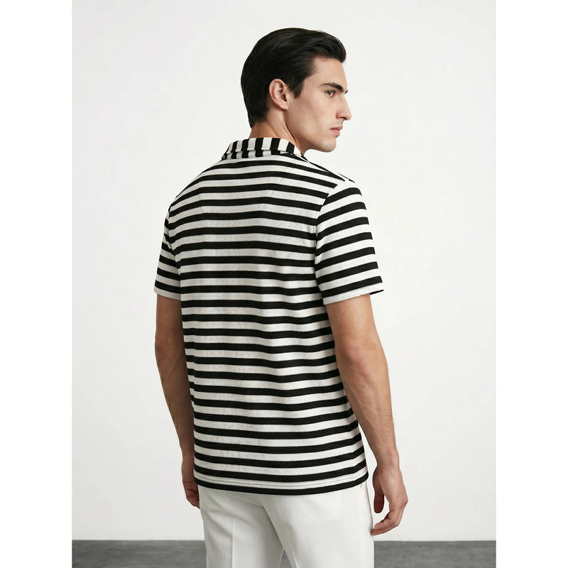 Black Stripes Cuban Shirt | Montivo Pakistan