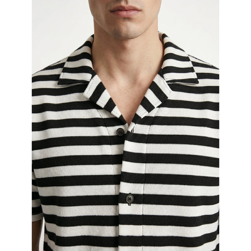 Black Stripes Cuban Shirt | Montivo Pakistan