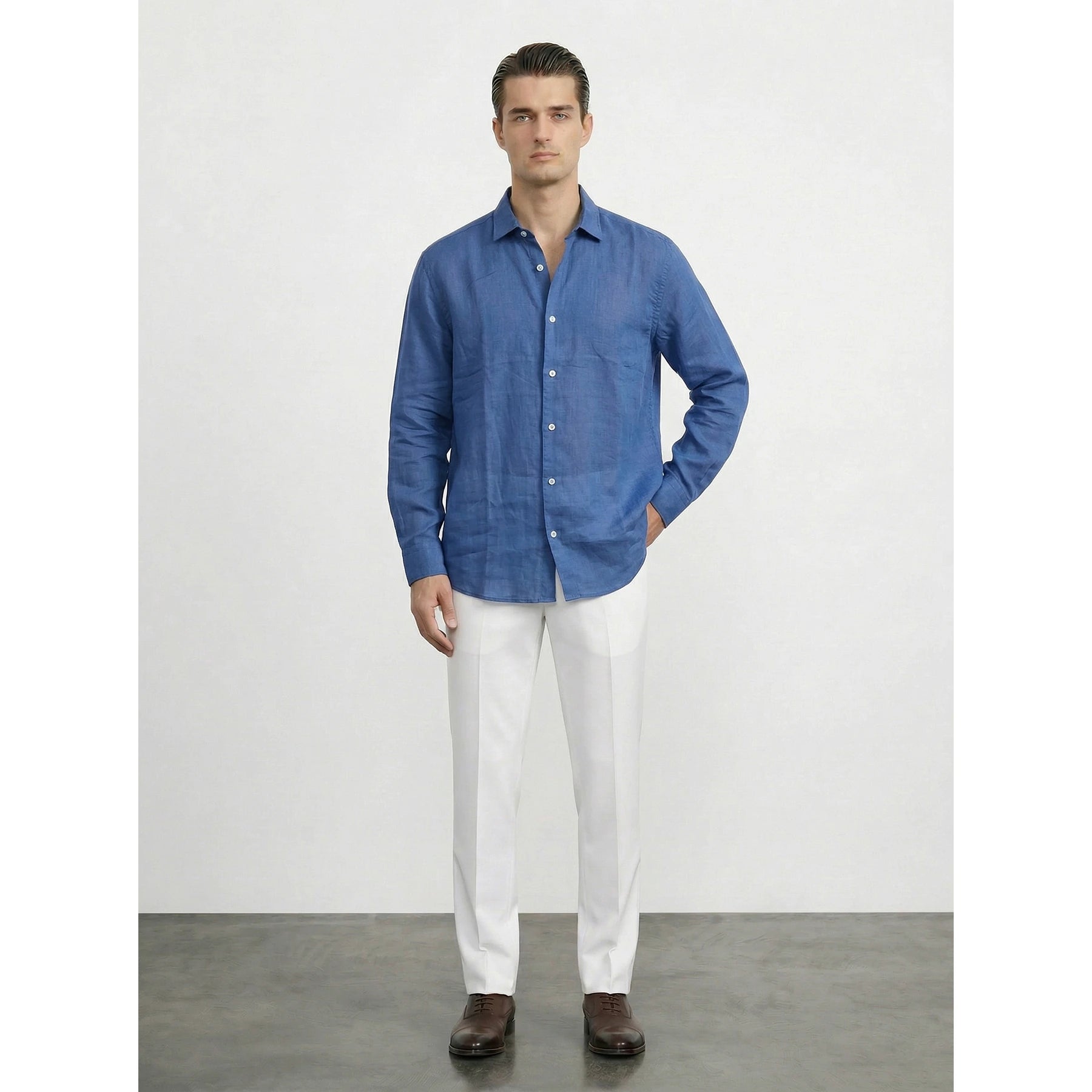 Blue Irish Linen Oversized Shirt | Montivo Pakistan