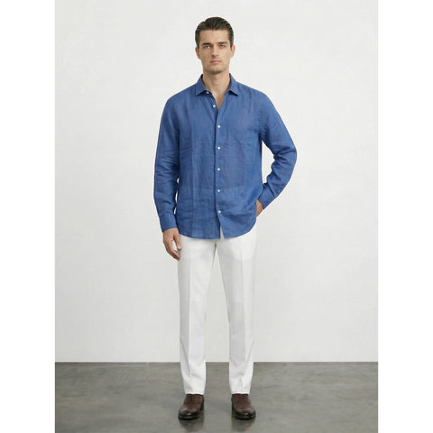 Blue Irish Linen Oversized Shirt | Montivo Pakistan