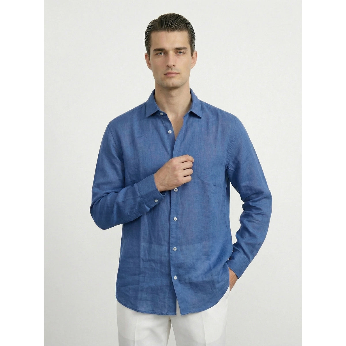 Blue Irish Linen Oversized Shirt | Montivo Pakistan