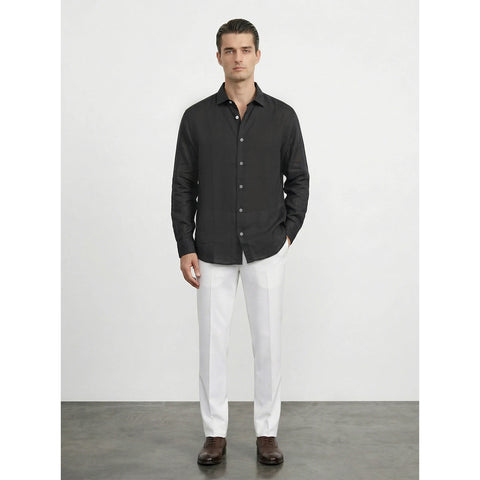 Black Irish Linen Oversized Shirt | Montivo Pakistan